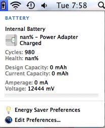 Dead battery screenshot