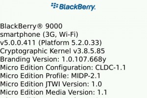 BlackBerry About Page Screenshot