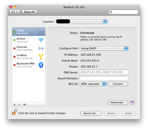 Mac Network Settings Screenshot