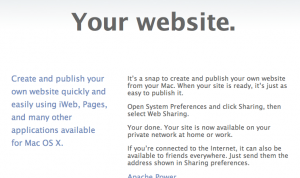 Mac OS X Web Sharing Homepage